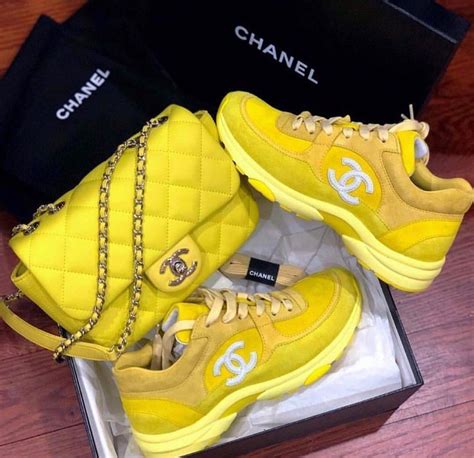 yellow chanel sneakers|chanel high heel sandals.